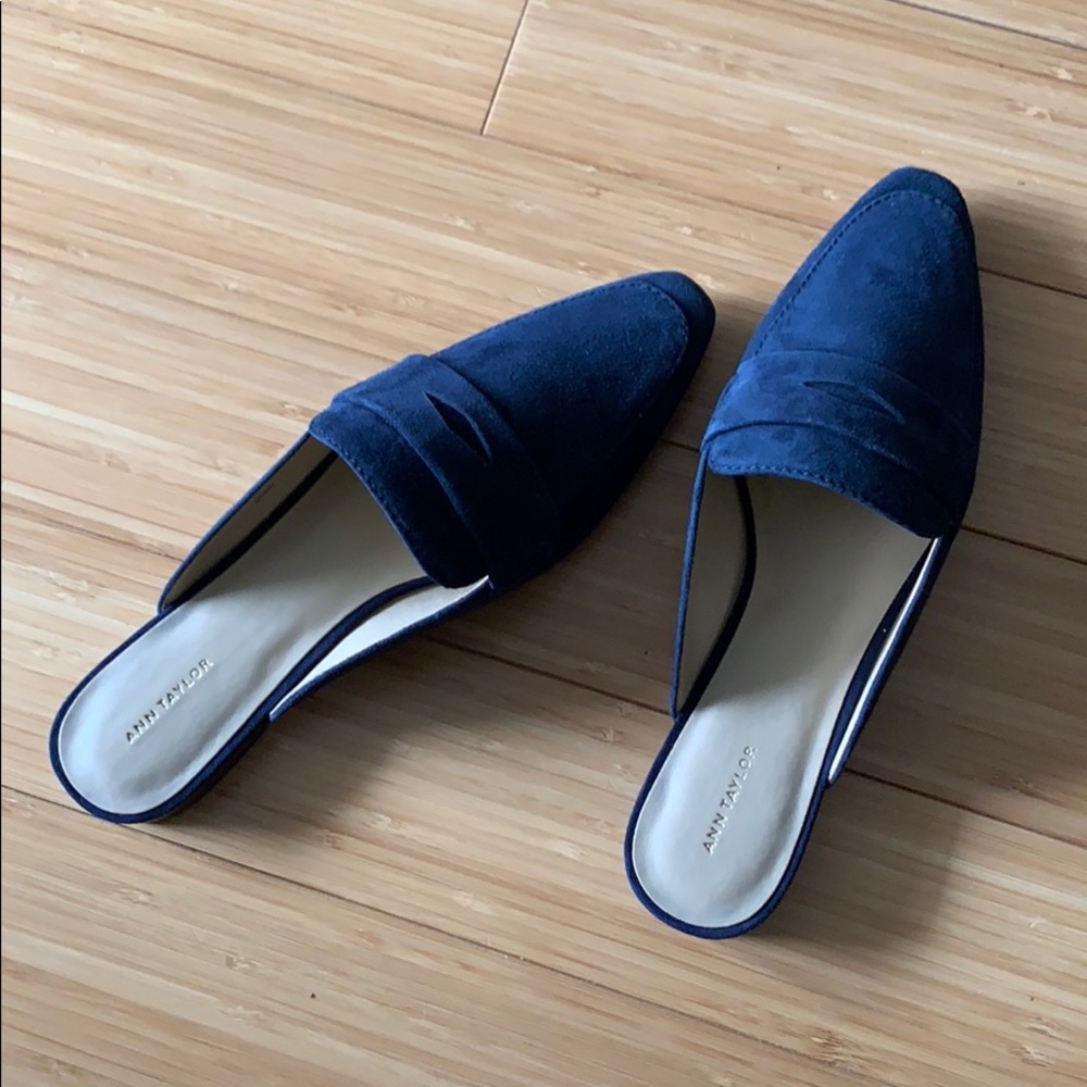 Ann Taylor Suede Loafer Mules